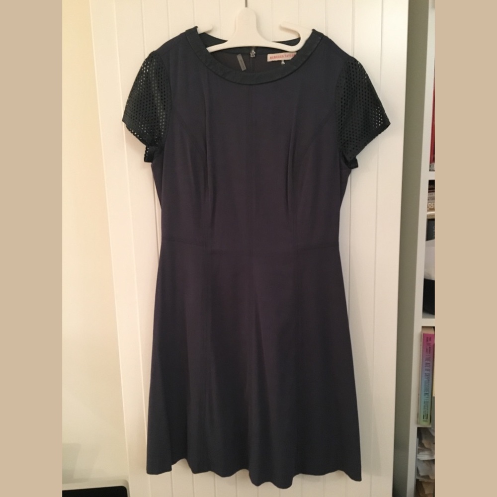 Rebecca Taylor Perforated Sleeve Dress in green